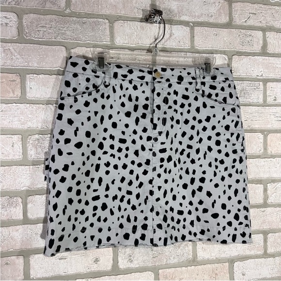 ATM Cheetah Print Mini Skirt in Pale Silver Combo in Leopard Size 10 - Picture 4 of 7